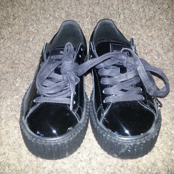 FENTY-PUMA by Rihanna Black Creeper-Crinkled Patent Leather-Sz 6-NWT - Picture 3 of 6
